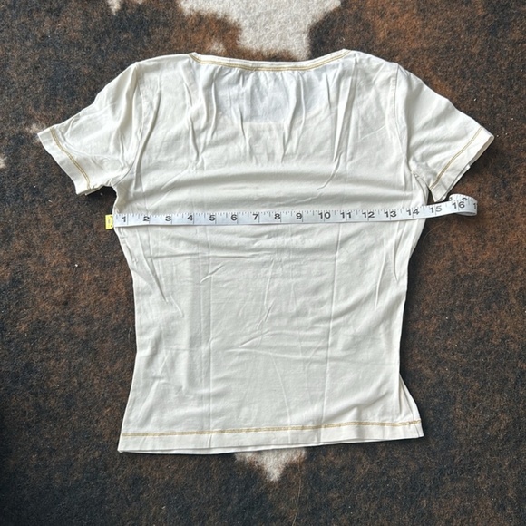 Blumarine /bluegirl authentic top in size small, few zircons shiny parts are off - Picture 7 of 8